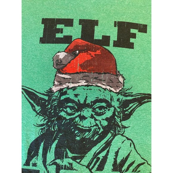 Star Wars T-Shirt  Yoda “Elf I Am Not” Men’s Christmas Green Size Large - Picture 3 of 9